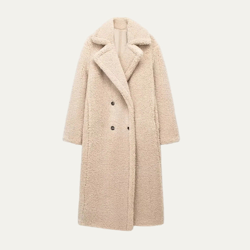 Women’s Plush Longline Teddy Coat