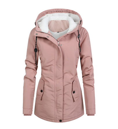Warm Ladies Parka Coat with Fleece Lining
