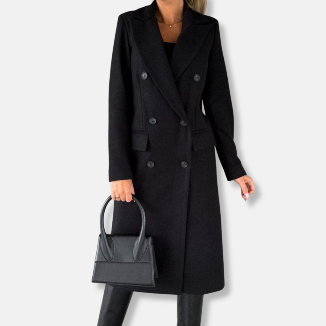 Women’s Classic Wool Blend Double-Breasted Coat