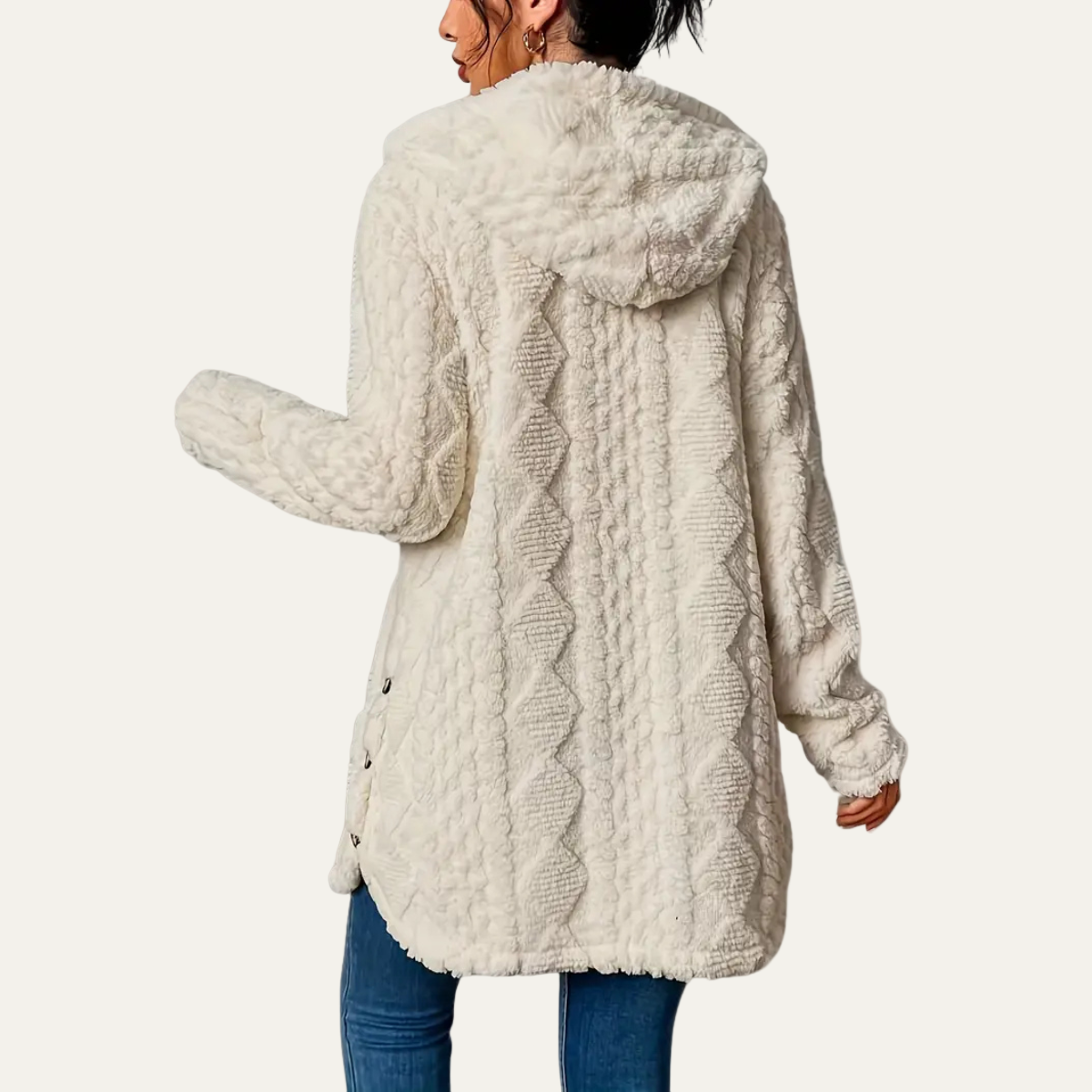 Women’s Textured Long-Line Hooded Cardigan