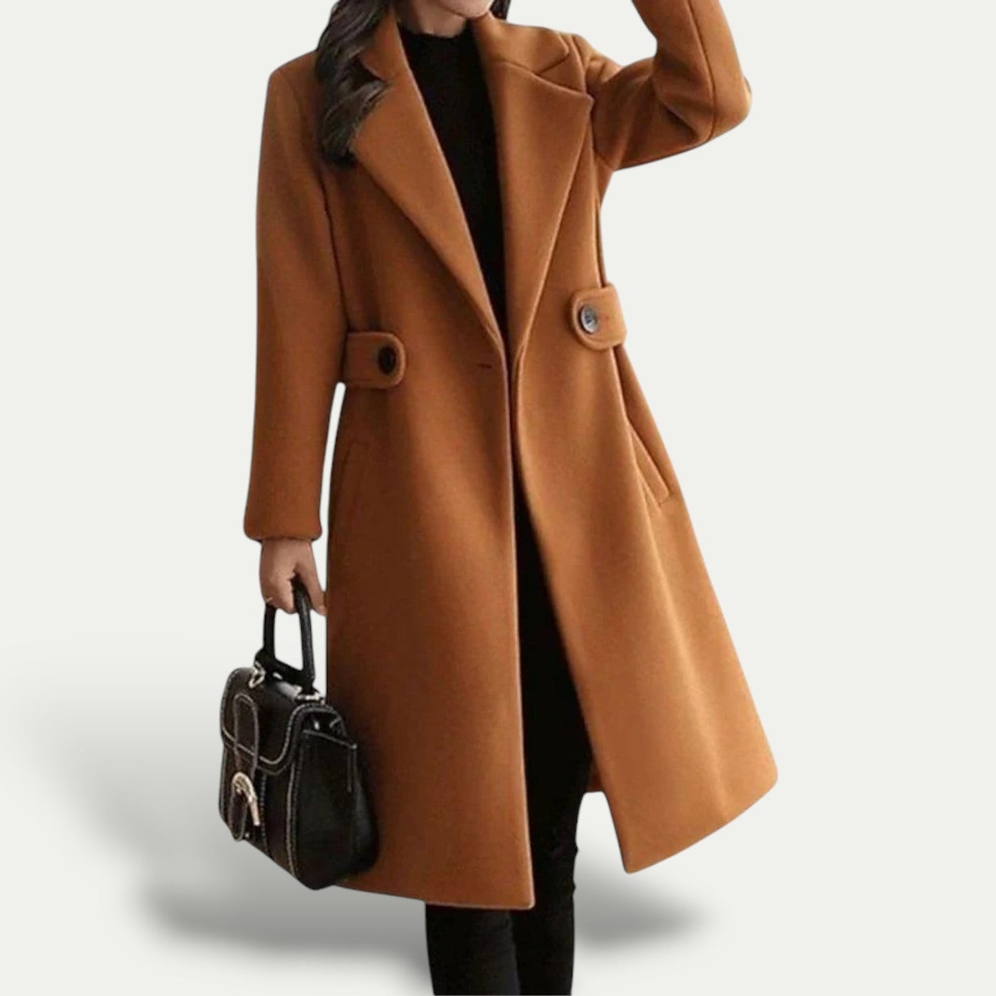 Women’s Wool-Blend A-Line Midi Coat