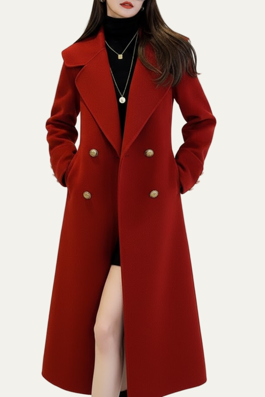 Women’s Double-Breasted A-Line Coat
