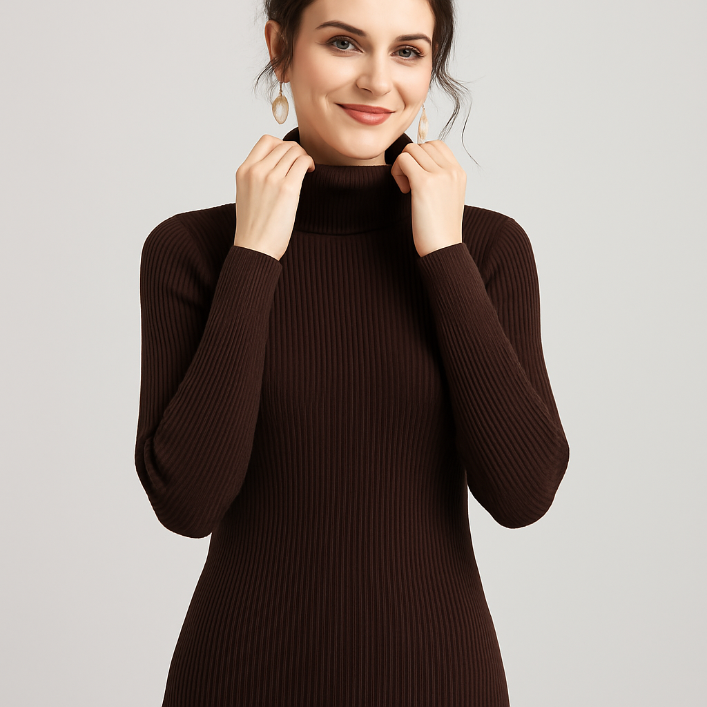 Women’s Ribbed Turtleneck Classic Sweater