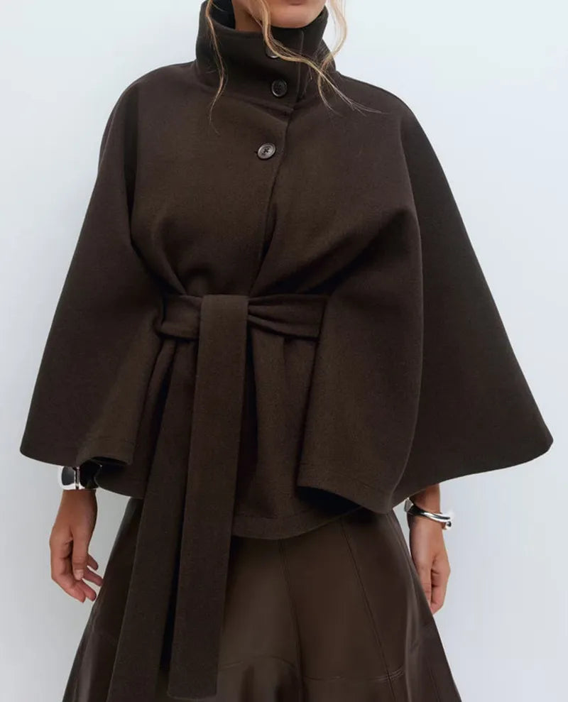 Women’s Elegant Tie-Belt Cape