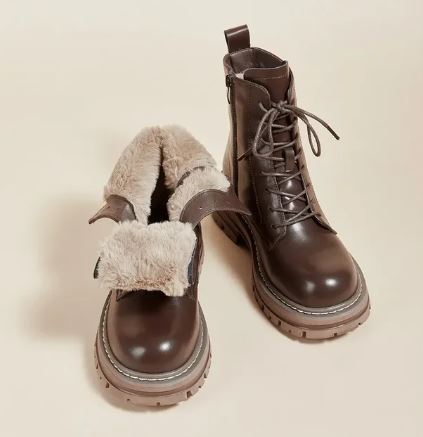 Women's Waterproof Fur Boots with Anti-Slip Sole – Winter Comfort Footwear