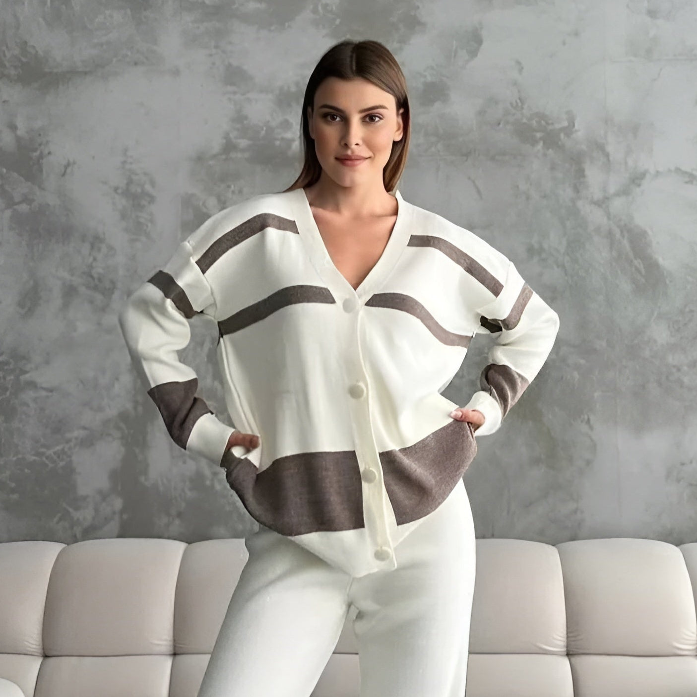 Ladies' Cozy Knit Two Piece Sweater Set