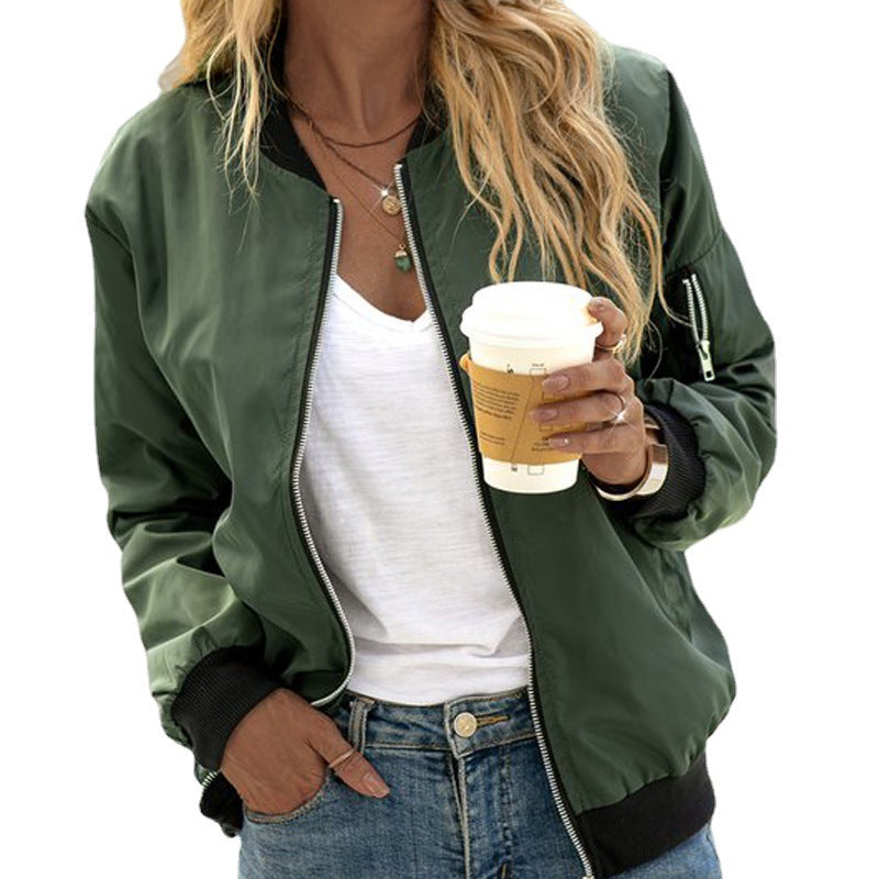 Lexi | Women's Zip-Up Bomber Winter Jacket with Utility Sleeve Pocket
