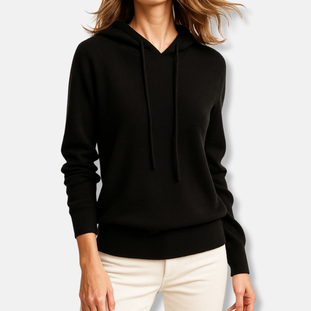 Women’s Hoodie – Relaxed Fit – Ribbed Knit – Raglan Sleeves – Drawcord Hood