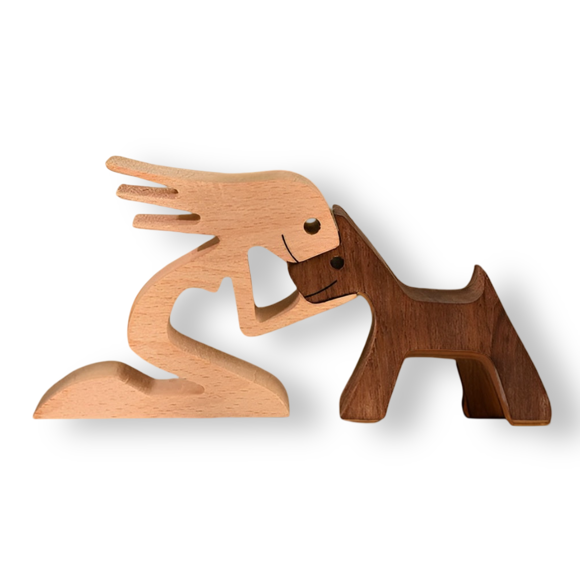 Handcrafted Pet and Family Figurine - Wooden Decoration