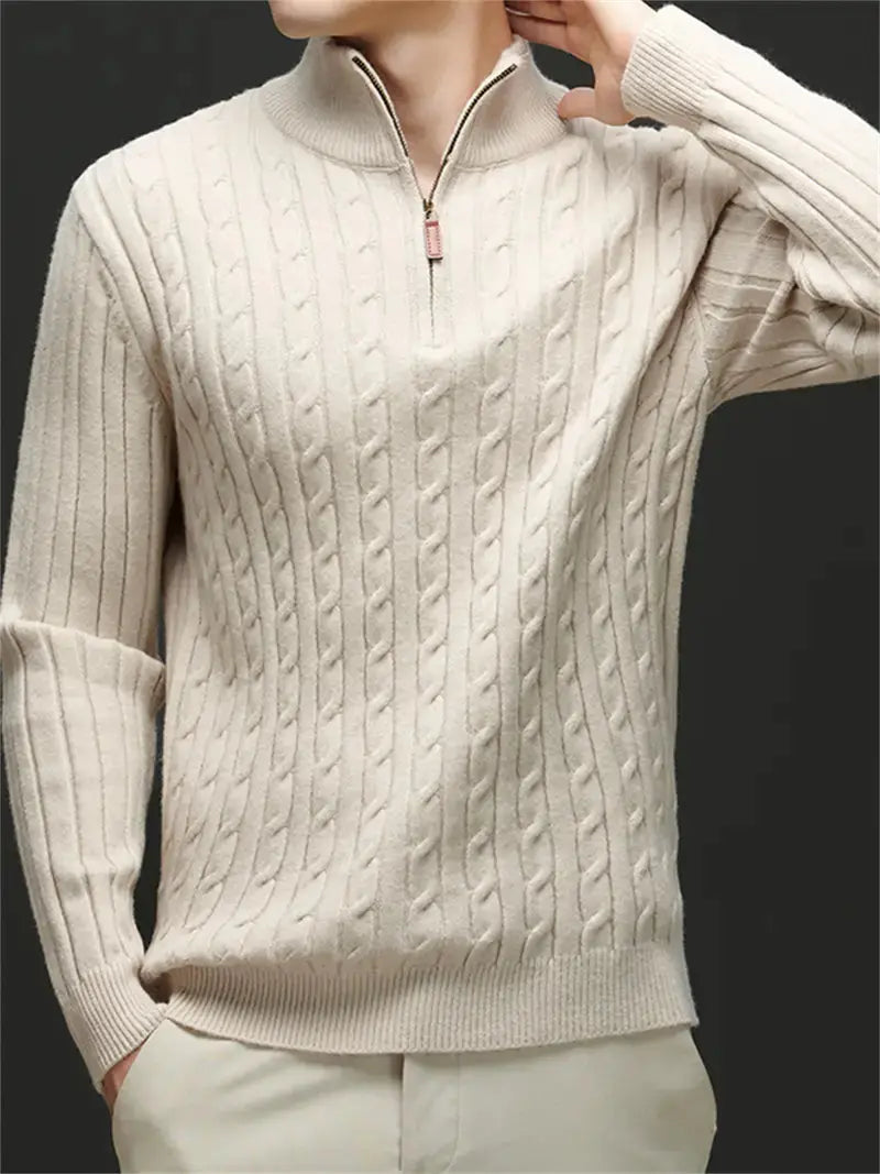 Zip Sweater - Soft-Blend Fabric & Flexible Layering Shape