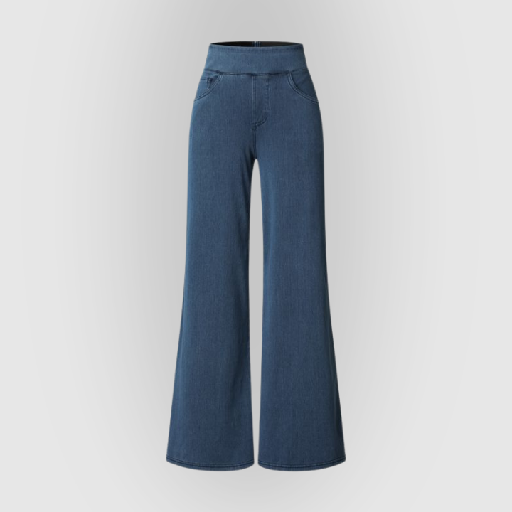 Comfortable High-Waisted Wide Leg Stretch Jeans