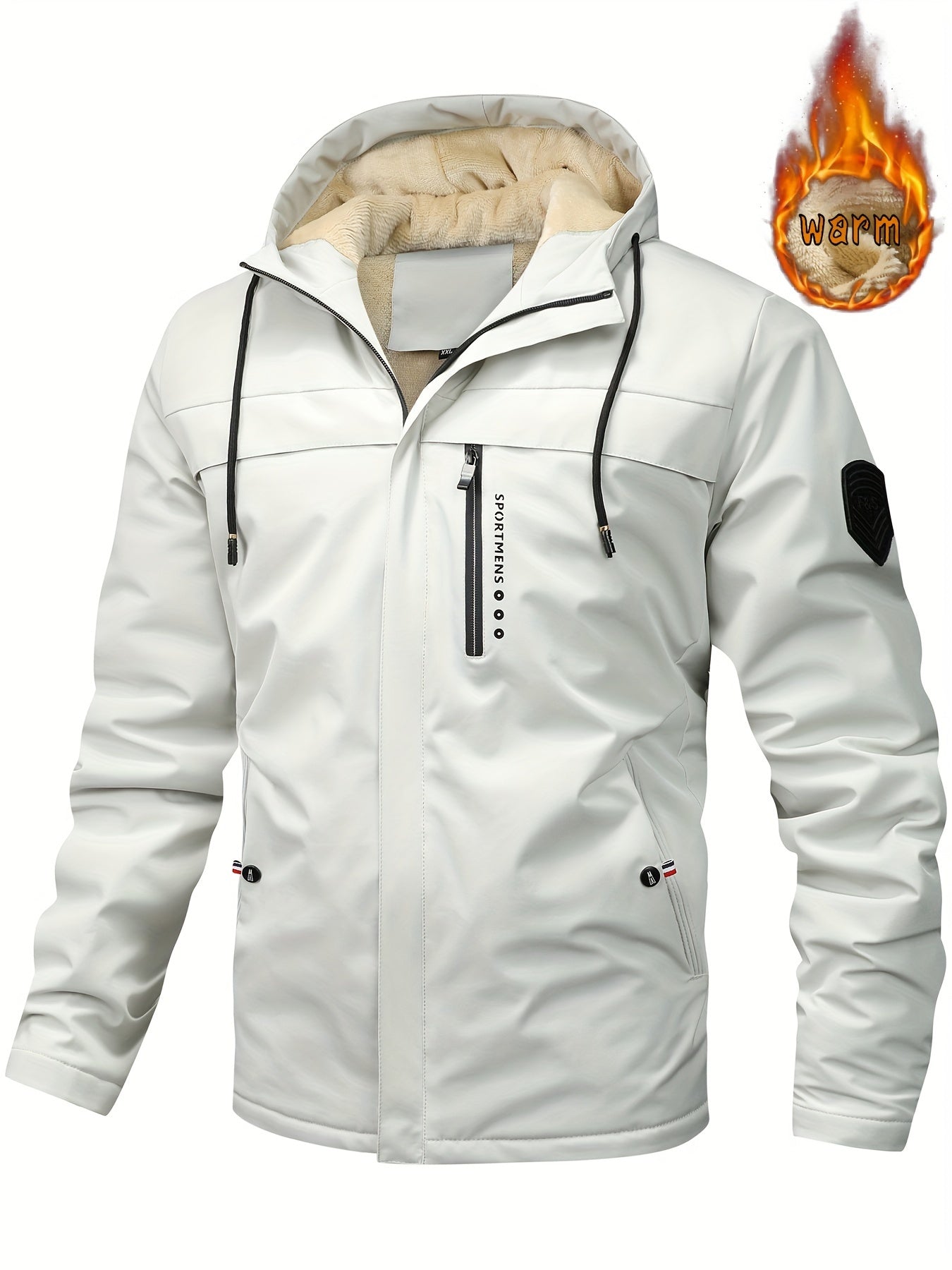 Waterproof Mens Fleece Hooded Outdoor Jacket