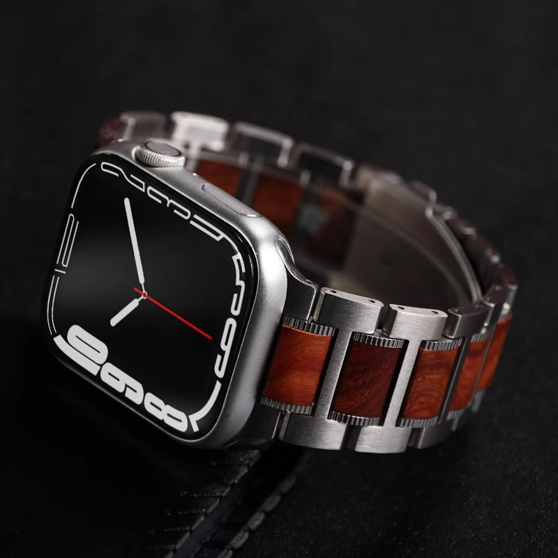 Brown Leather and Stainless Steel Watch Strap, Classic Style
