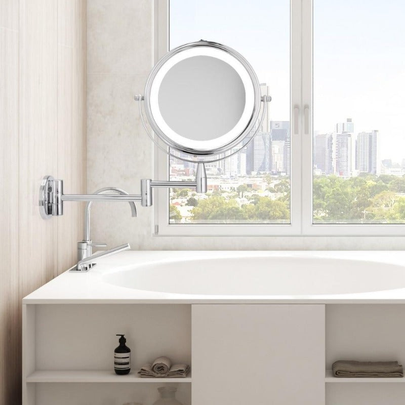 Compact Double-Sided LED Makeup Mirror for Daily Use - BritishElegance