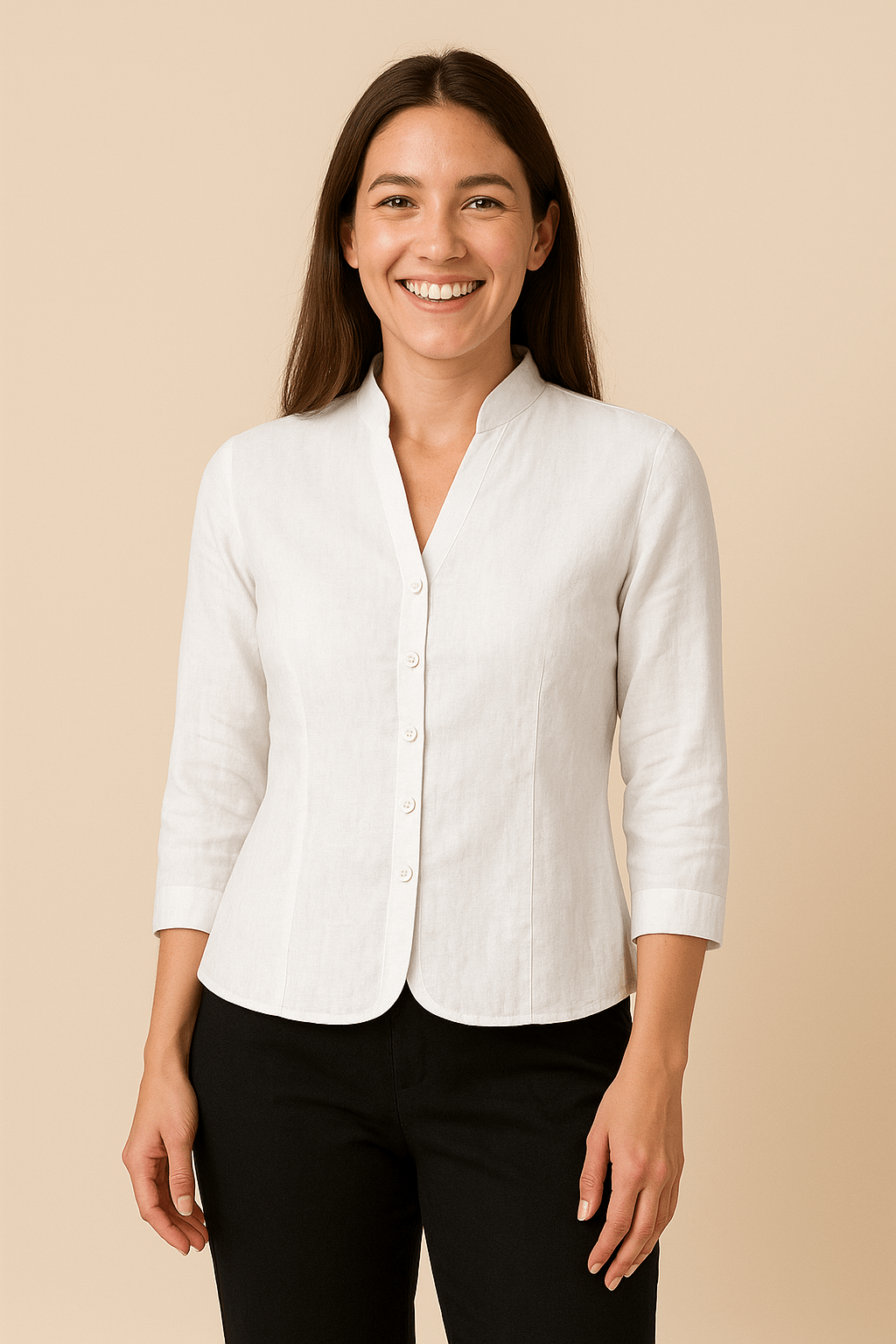 Feminine Classic Fit Button Front Shirt