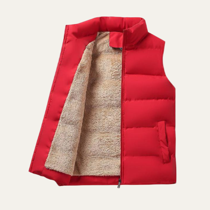 Men’s Quilted Faux Fur Lining Puffer Vest