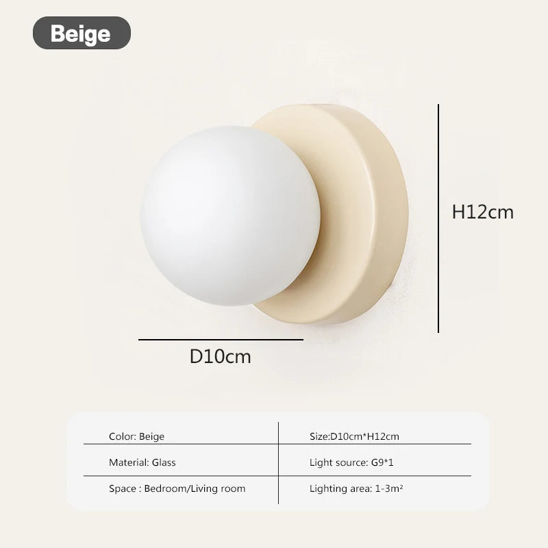 Modern Round Glass LED Wall Lamp
