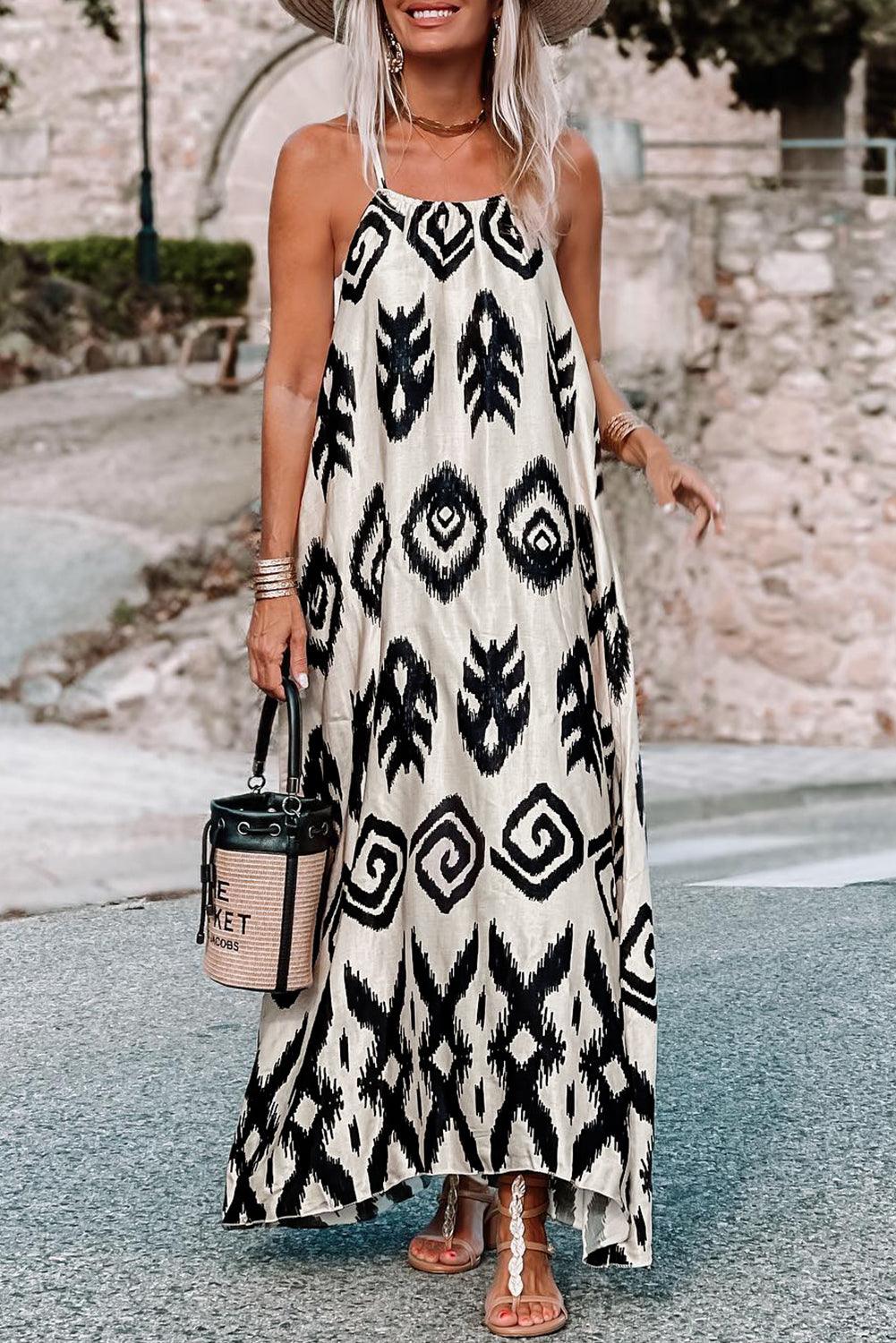 Women's Lightweight Floral Maxi Sundress - BritishElegance