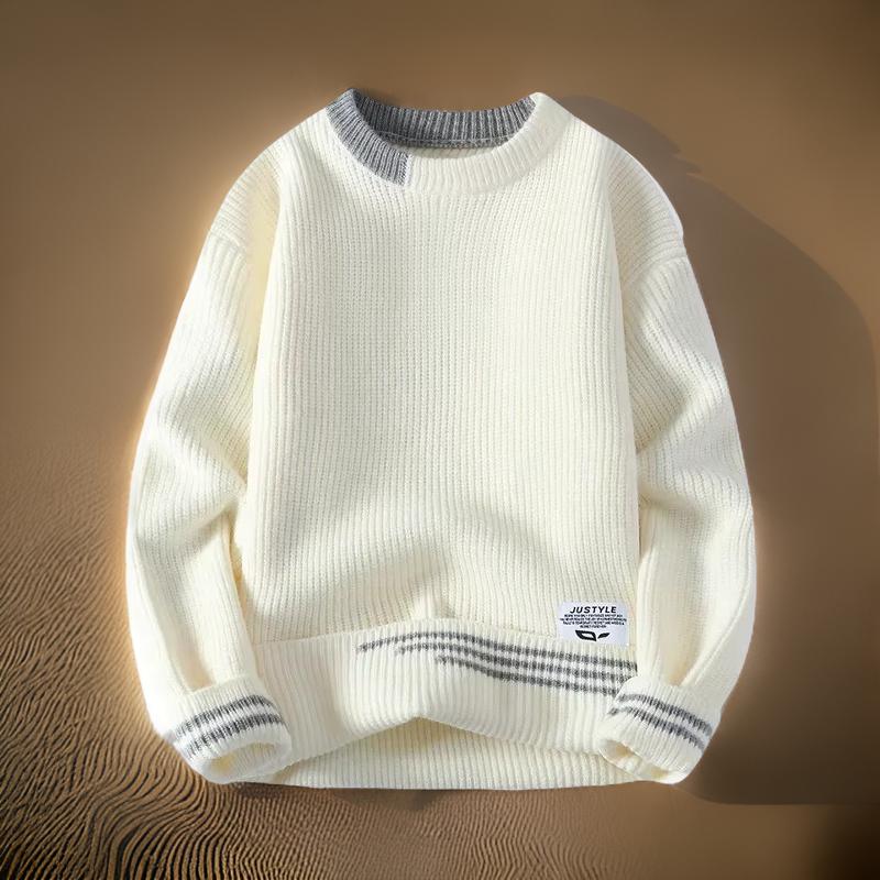 Casual Men's Horizontal Stripe Crew Sweater