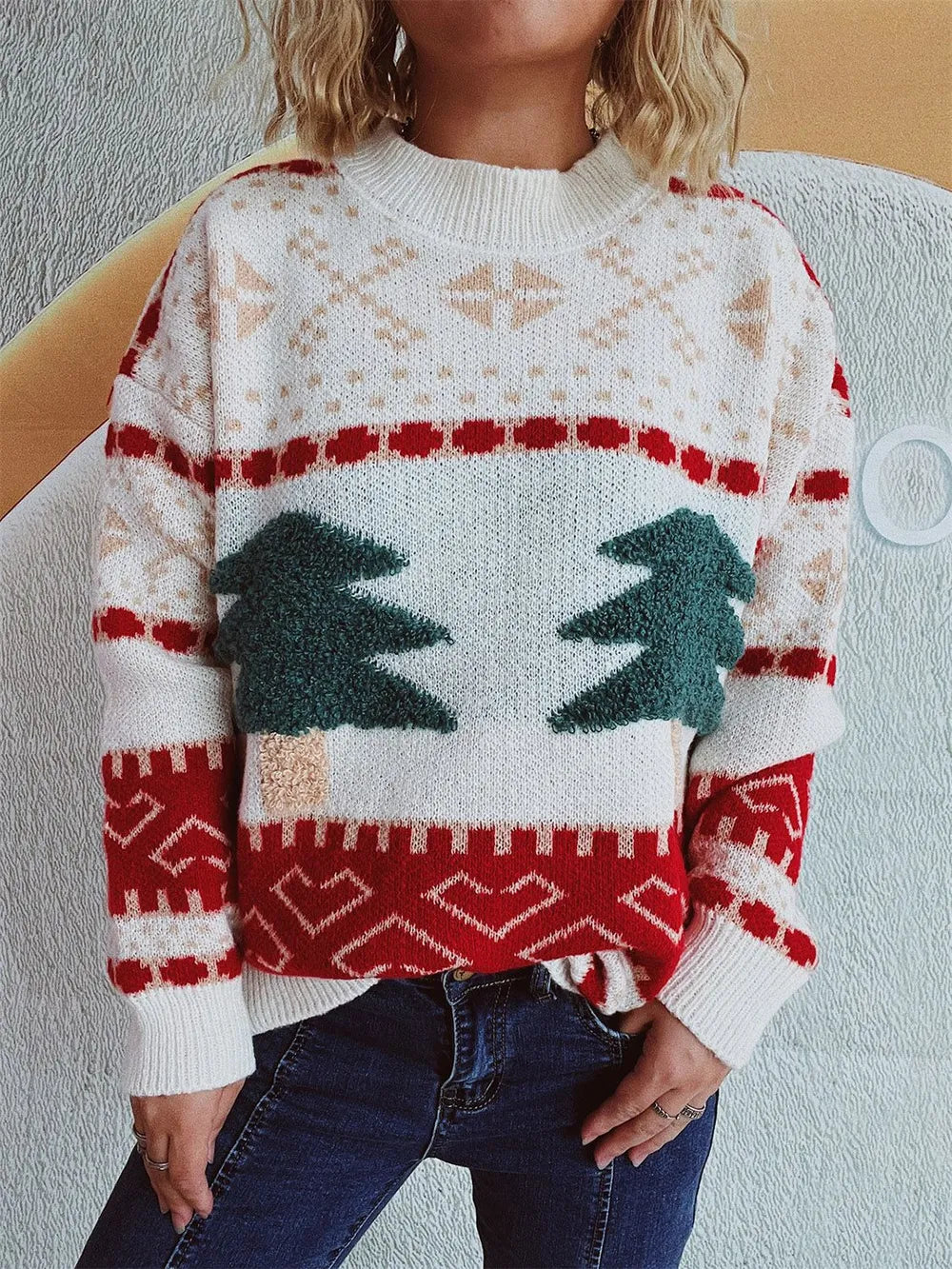 Cozy Holiday Crew Neck Winter Sweater
