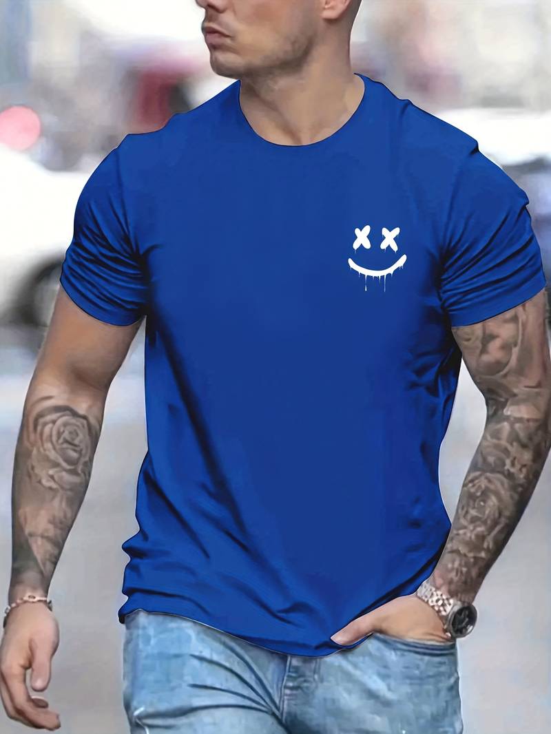 Crew neck t-shirt featuring a smiling Brandon print
