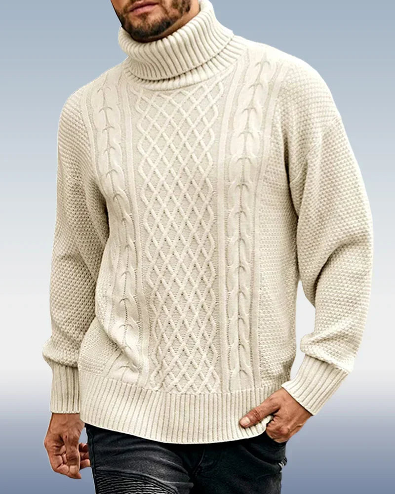 Cozy Mens Cable Knit Winter Sweater