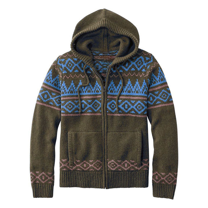 Warm Mens Cable Knit Zip Up Cardigan Sweater - BritishElegance