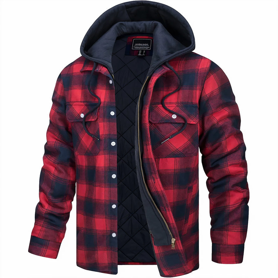 Warm Quilted Hooded Mens Winter Jacket