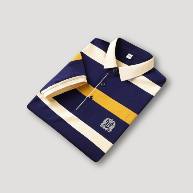 Classic Striped Polo Shirt for Men