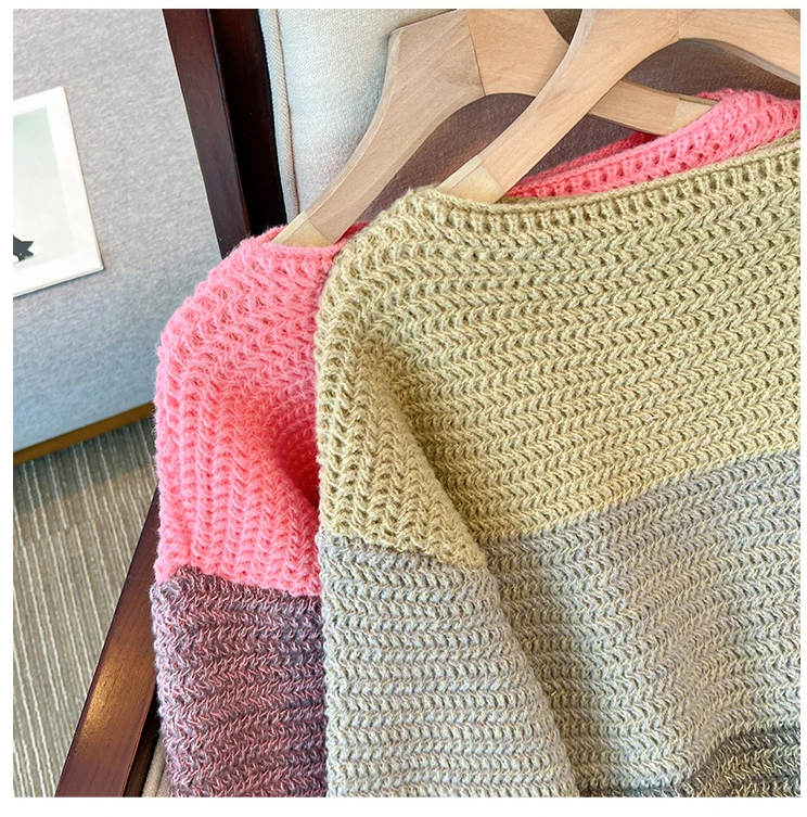 Cosy Plus Size Lazy Day Patch Colour Sweater
