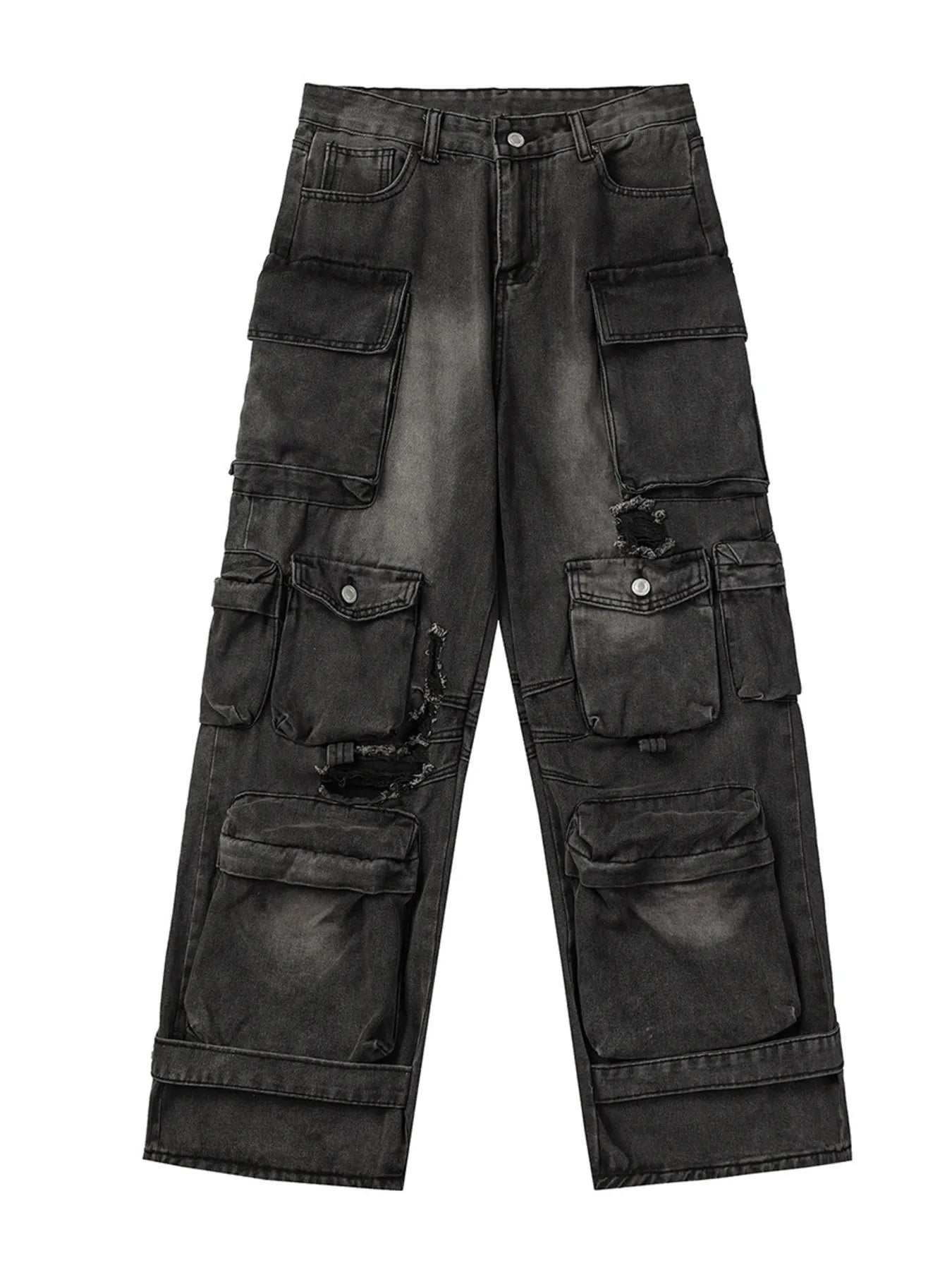 Rugged Relaxed Fit Cargo Pants with Multiple Pockets - BritishElegance