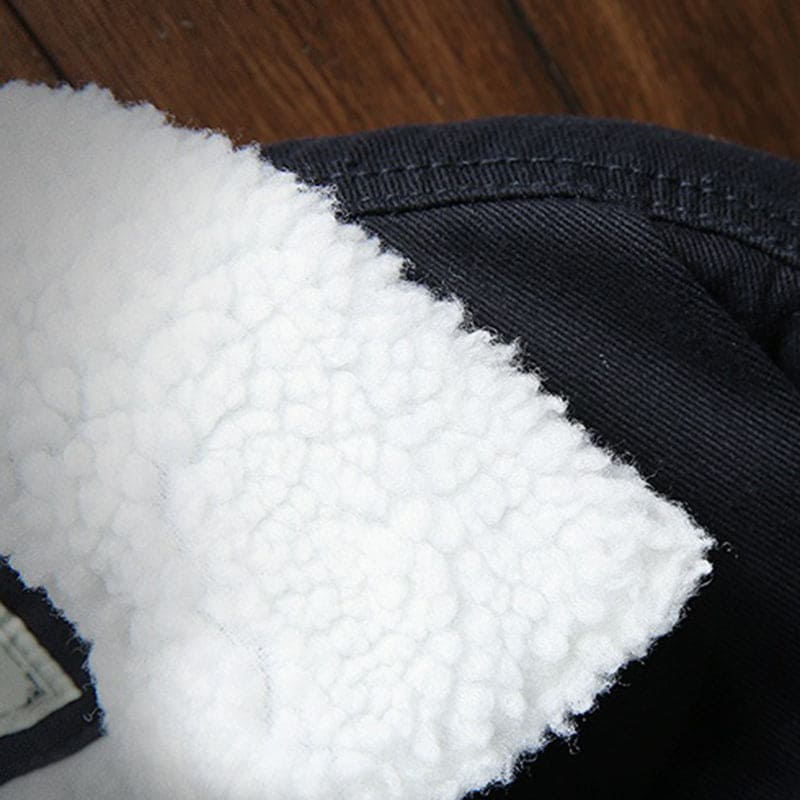Men’s Sherpa Lined Denim Jacket with Fleece Collar
