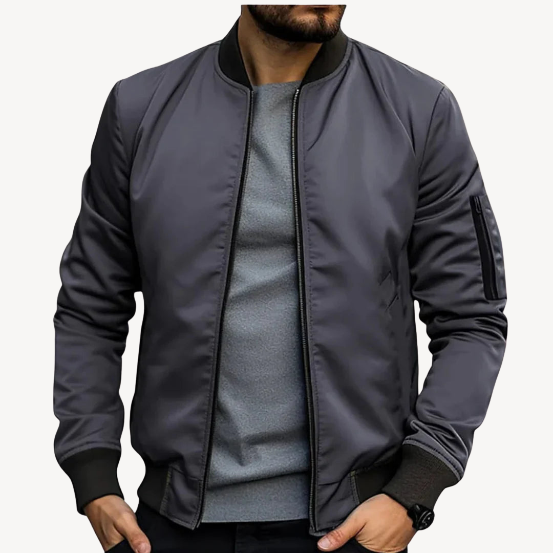Men's Lightweight Nylon Bomber Jacket