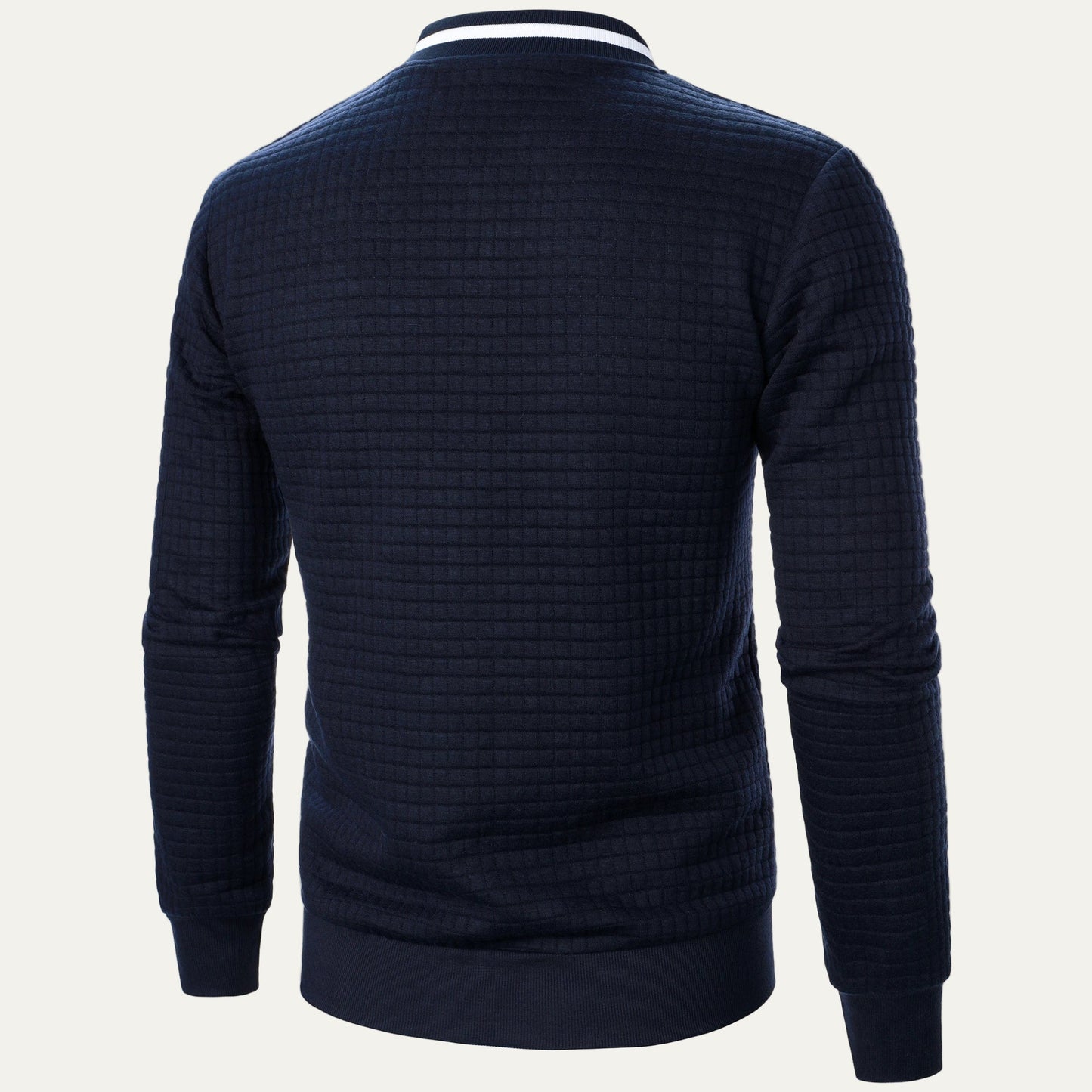Men’s Quilted Square Pattern Bomber Jacket