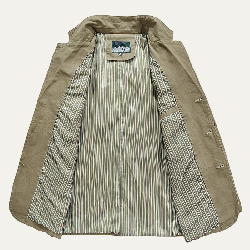 Men’s Casual Cotton Blazer with Patch Pockets