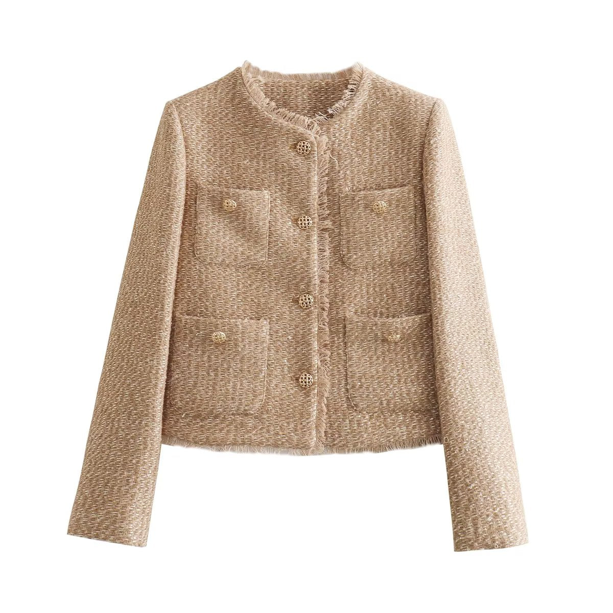 Warm Women's Winter Tan Coat - BritishElegance
