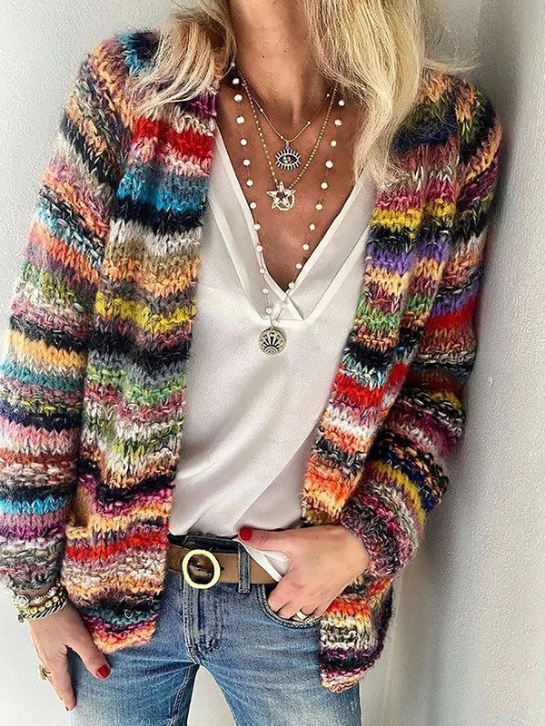 Cozy Women's Oversized Knit Open Cardigan - BritishElegance