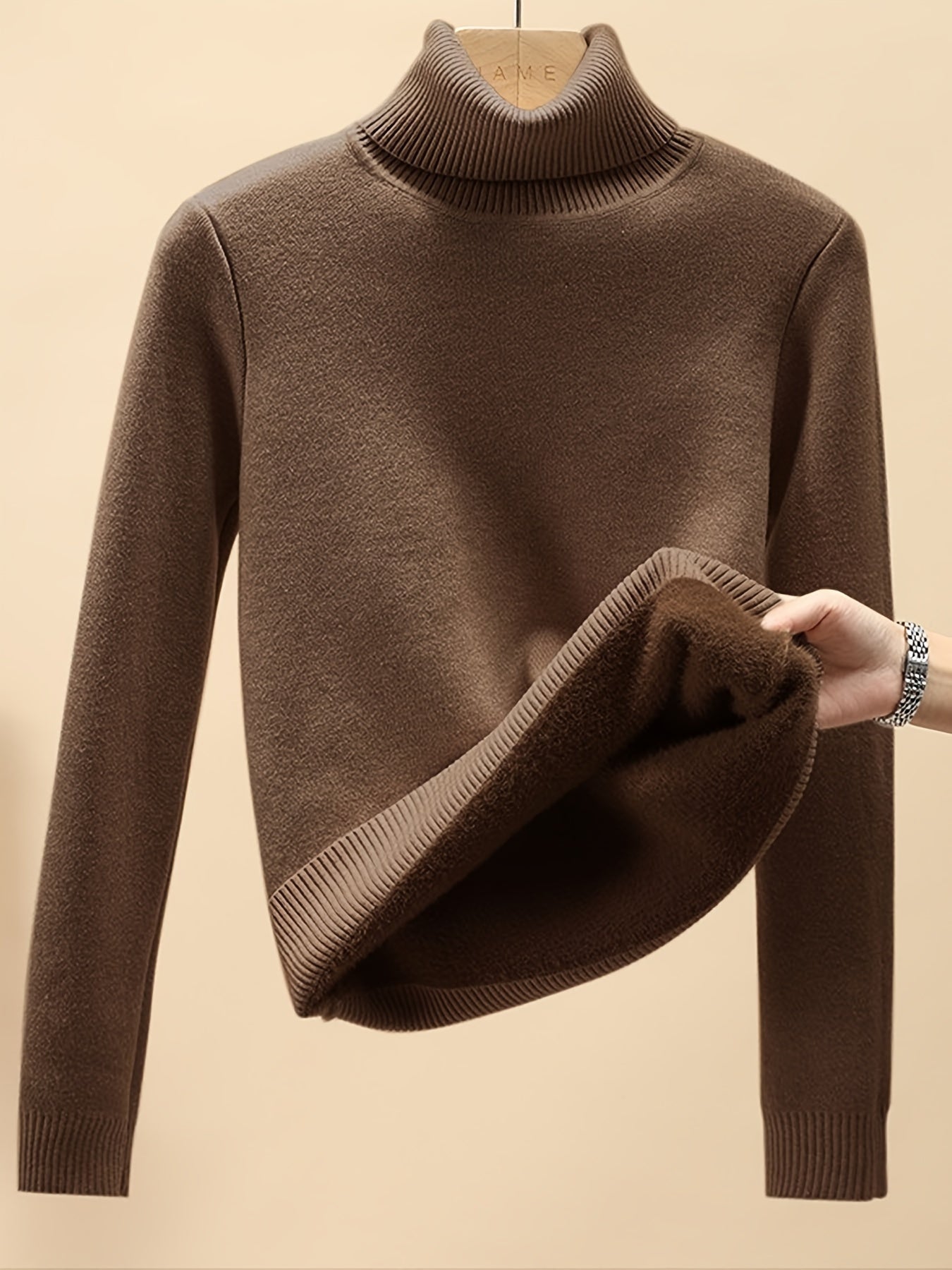 Warm Cozy Fleece Lined Women's Slim Fit Top