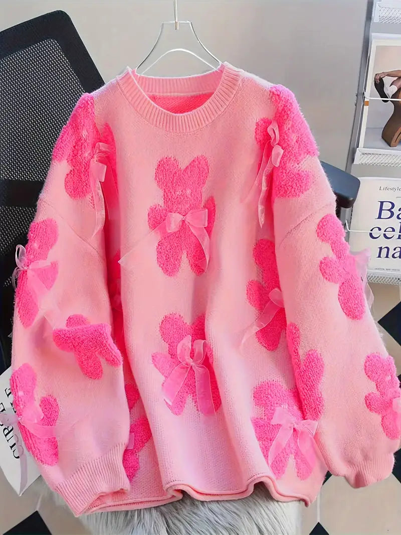 Cozy Winter Sweater with Cute Bear Design
