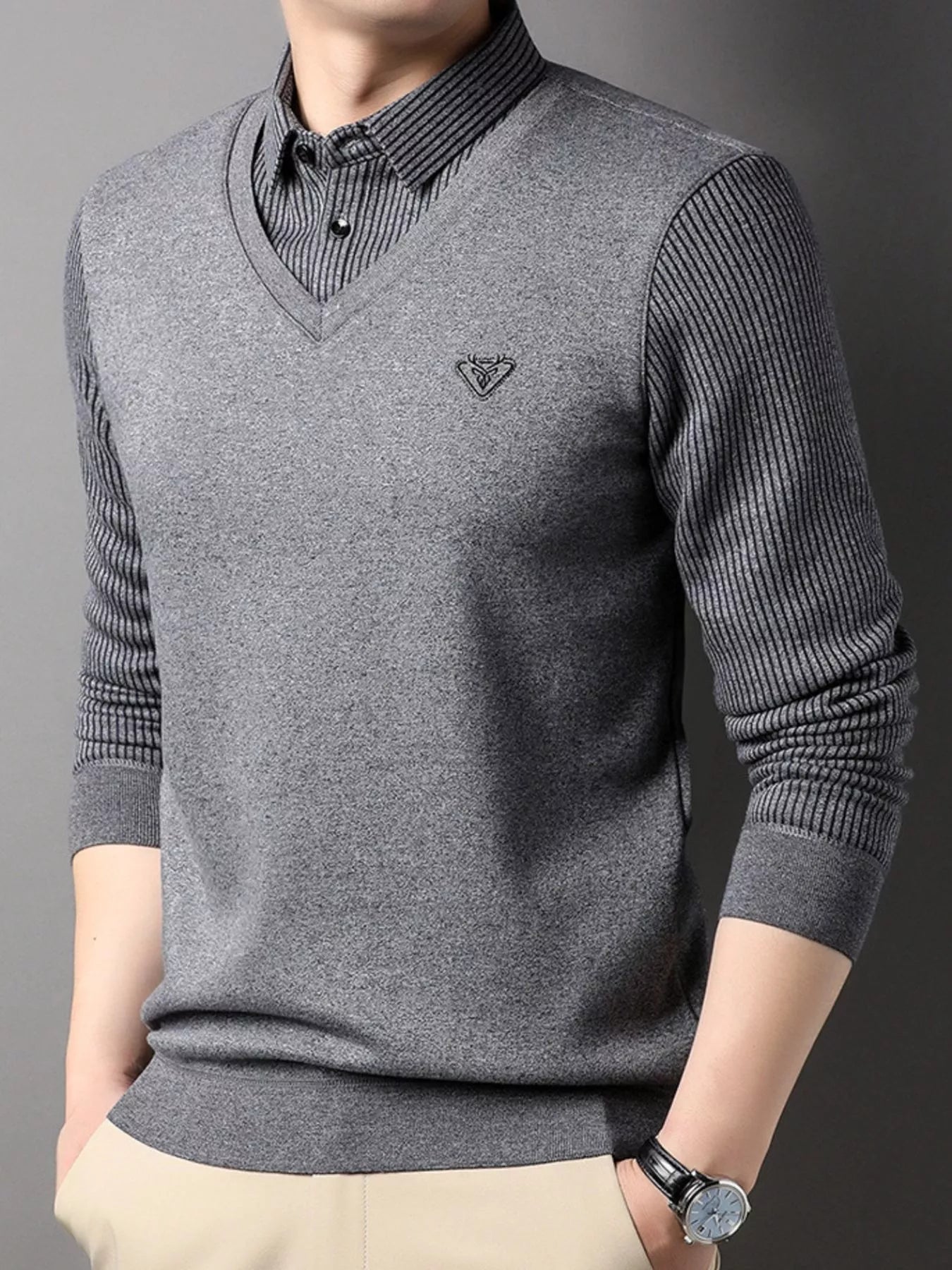 Big and Tall Crew Neck Sweater Top