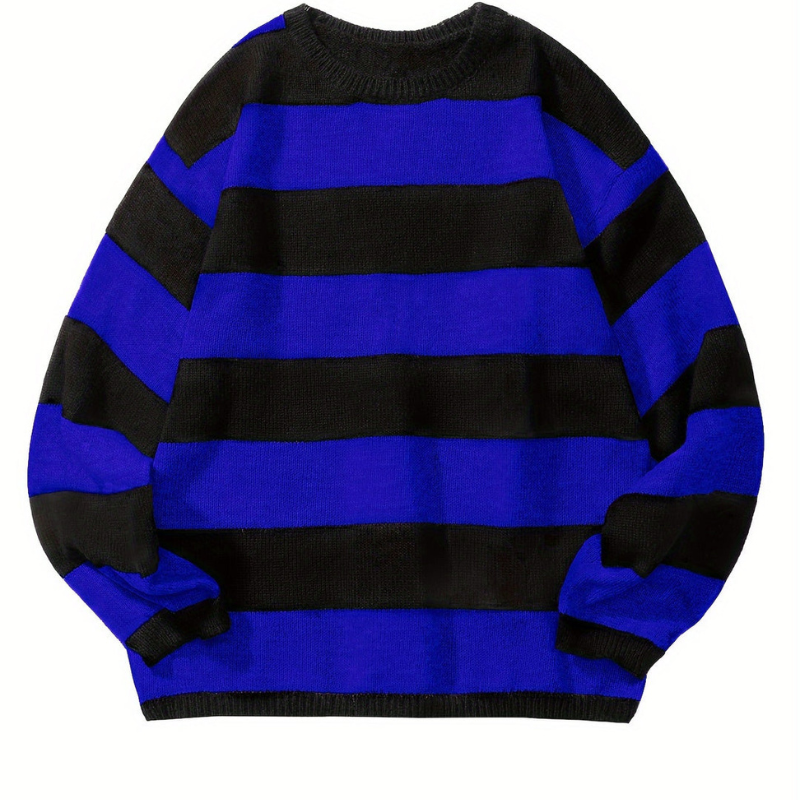 Men’s Oversized Block Stripe Knit Sweater