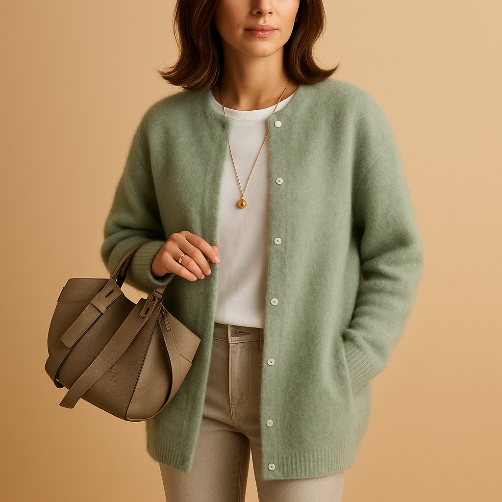 Cozy Crew Neck Cardigan Sweater