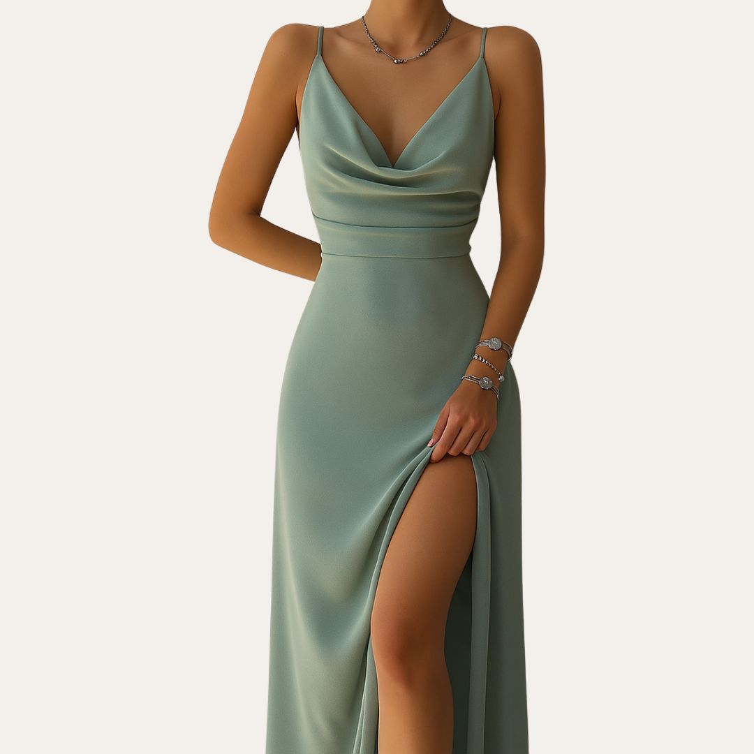 Women's Elegant V-Neck Evening Dress