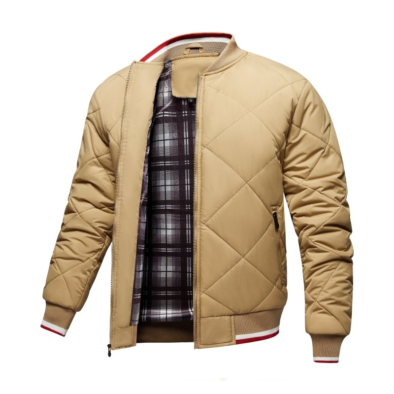 Luxury Men's Padded Quilted Bomber Jacket