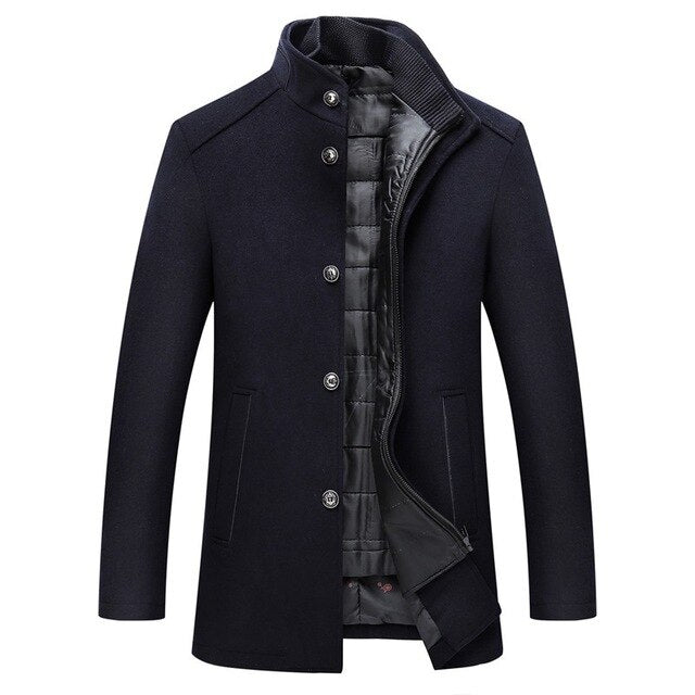 Hunter Regular Fit Winter Jacket | Stand Collar Button Front Jacket
