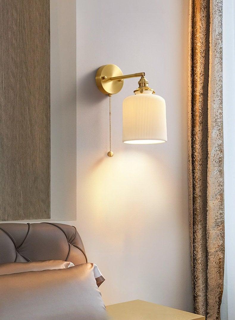 White Ceramic Egg Wall Lamp with Bulb Included