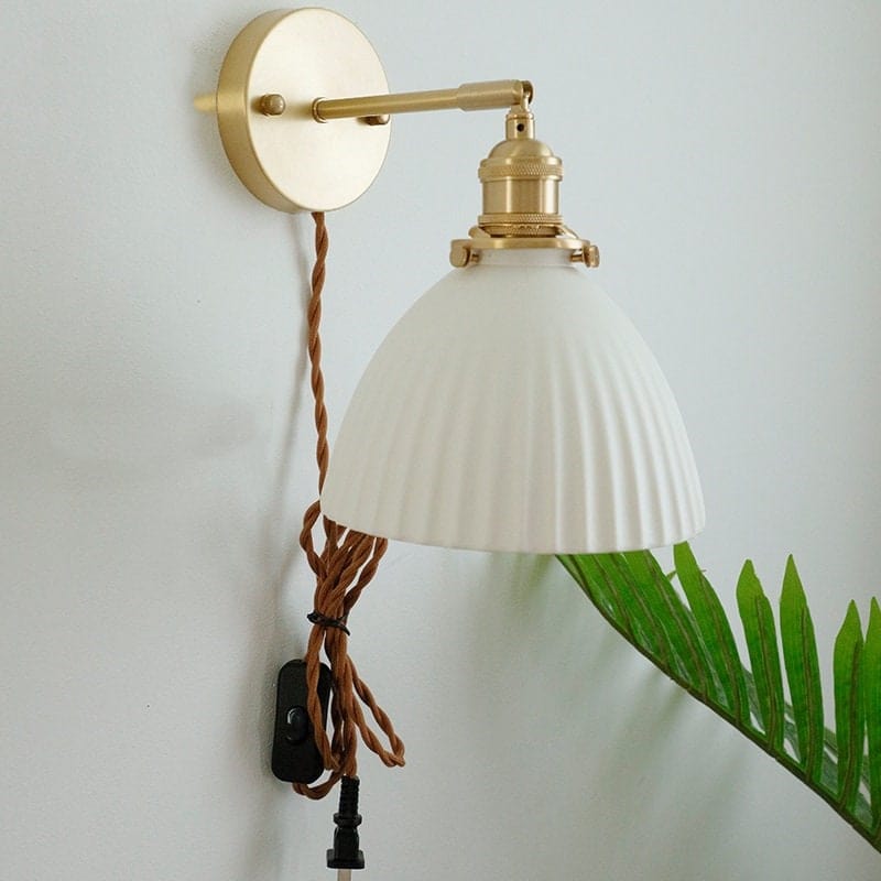 Unique Textured Wall Lamp with Shade