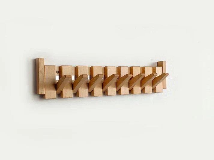 Rustic Wooden Wall Mounted Coat Hook Rack Organizer
