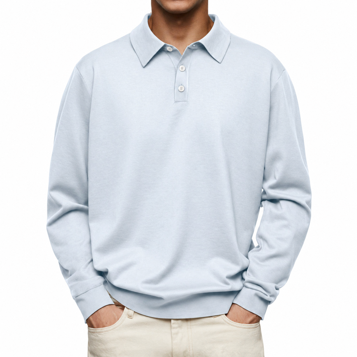 Men’s Long Sleeve V-Neck Top Polo