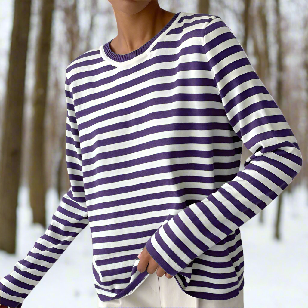 Classic Women's Vertical Stripe Tee Shirt